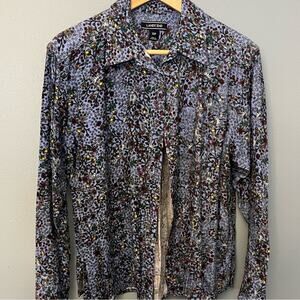 Lands’ End Floral Flannel Shirt